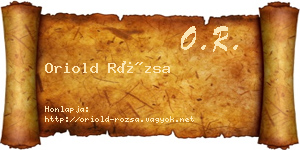 Oriold Rózsa névjegykártya