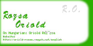 rozsa oriold business card